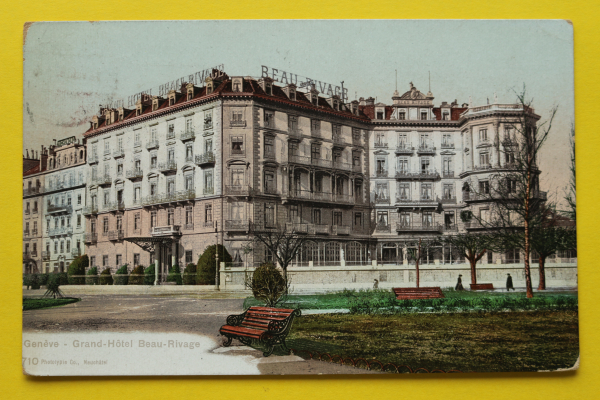 Ansichtskarte AK Genf / Grand Hotel Beau Rivage / 1908 / Hausansicht – Architektur